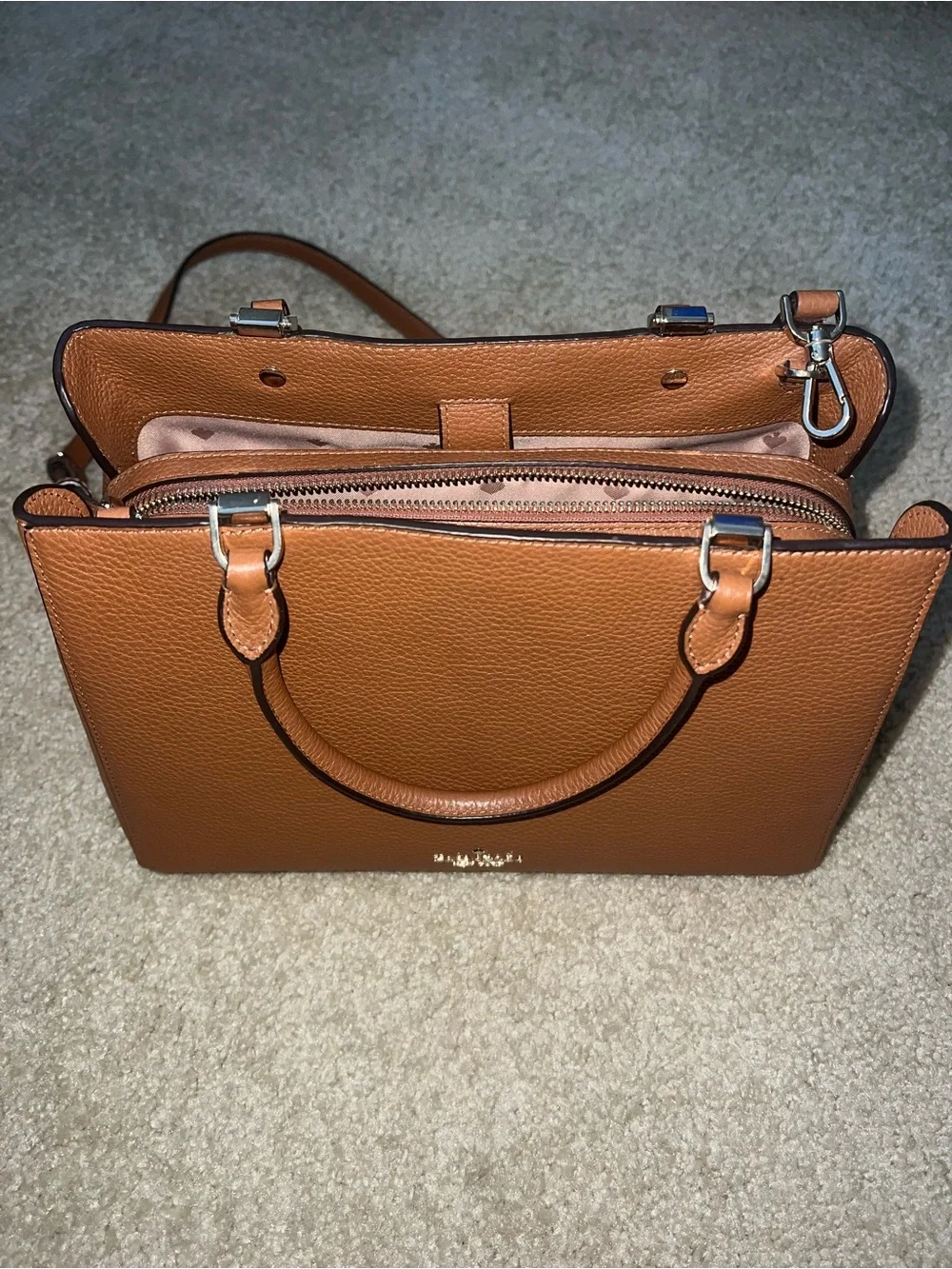 Kate Spade New York Leila Medium Triple compartment Satchel Gingerbread